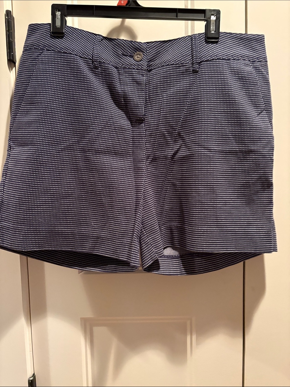 LimitedWomen’s Navy Micro-Stripe Cotton Blend Shorts